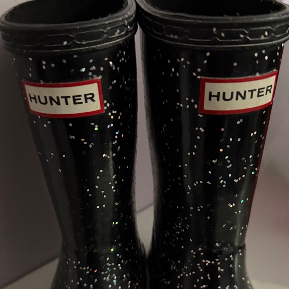 Hunter Kids Black Sparkly glitter Rain Boots - Picture 5 of 7
